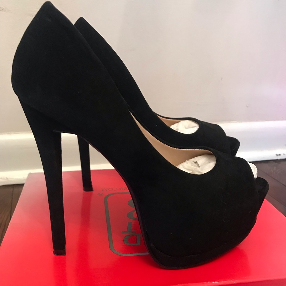 Suede platform heels